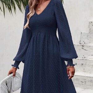 Chic Navy Long Sleeve Dress